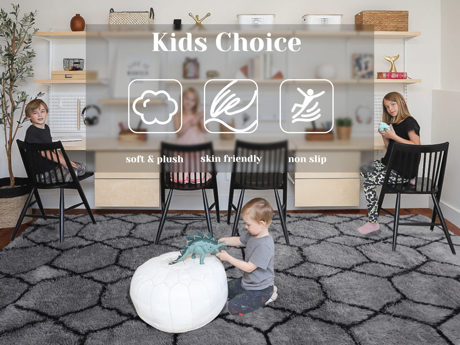 Soft Bedroom Living Room Rectangular Carpets: Perfect for Children, Girls, and Teen Rooms