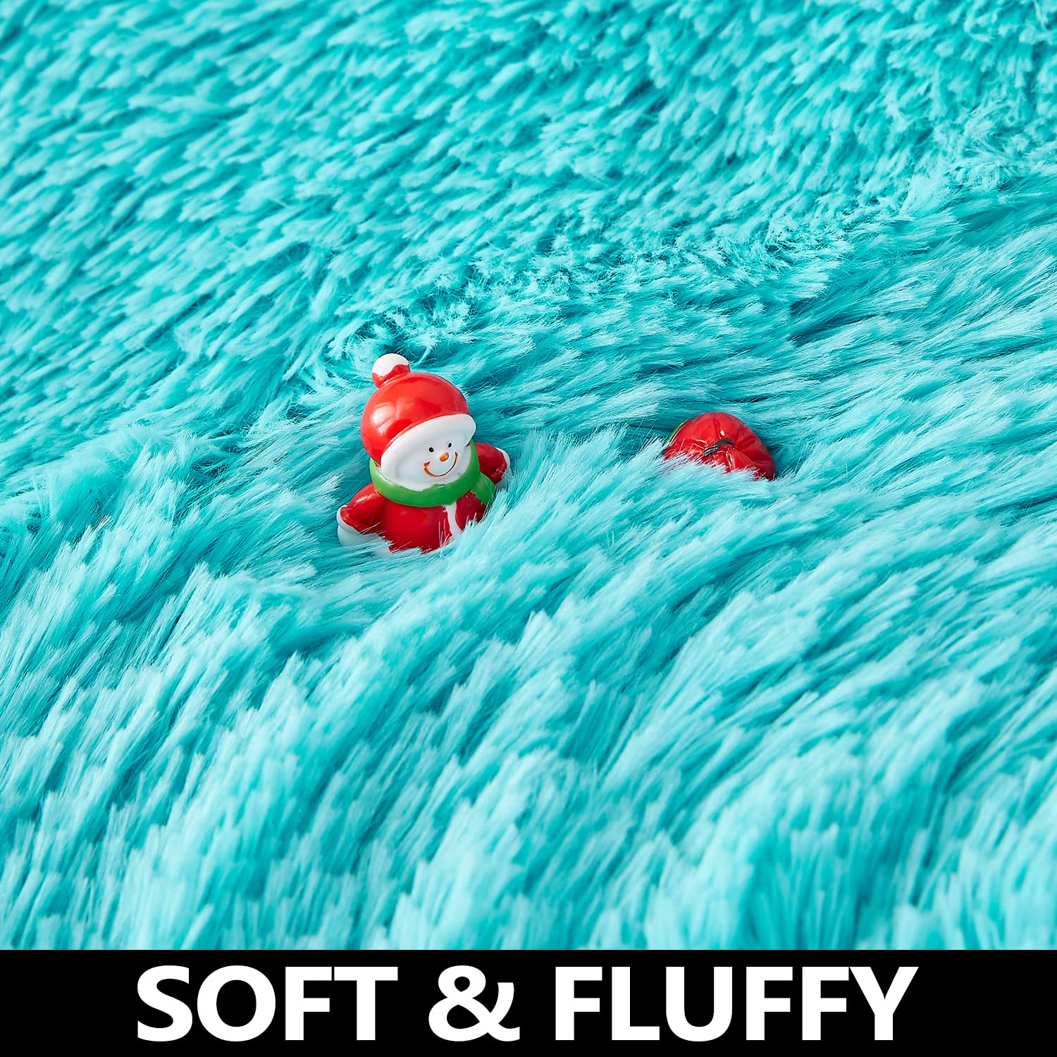 for Nursery Room Soft Blue Round Area Rug