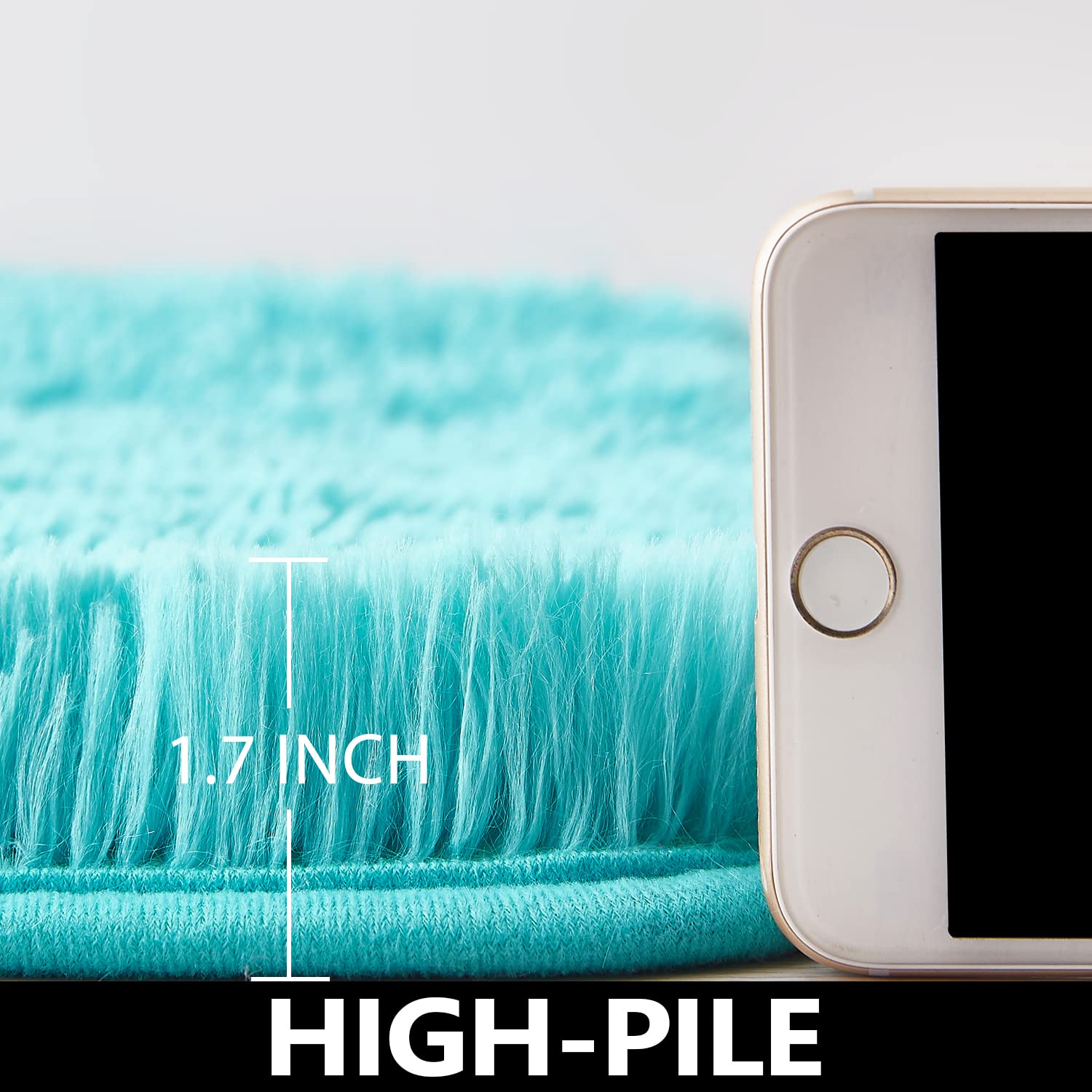 for Nursery Room Soft Blue Round Area Rug