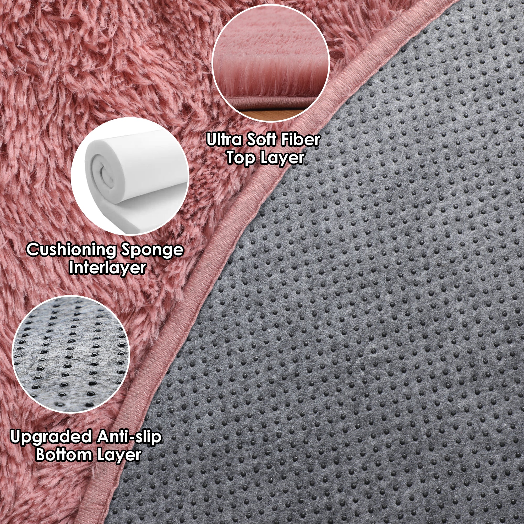 for Playroom Soft Blush Round Area Rug