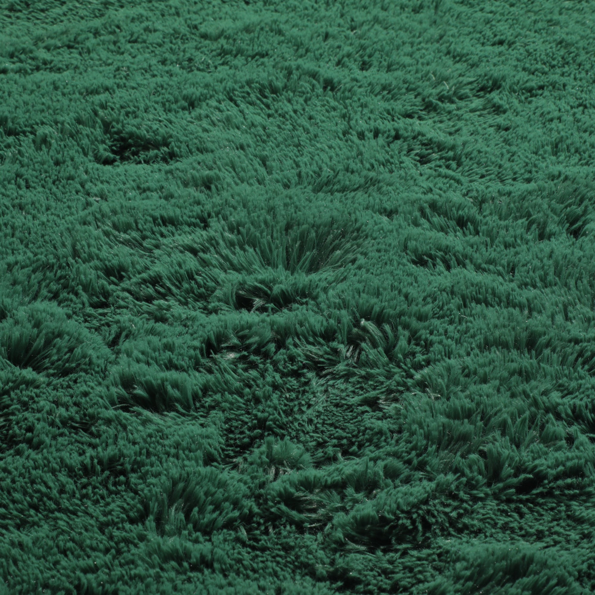 Fluffy Plush Shaggy Deep Green Round Area Rug