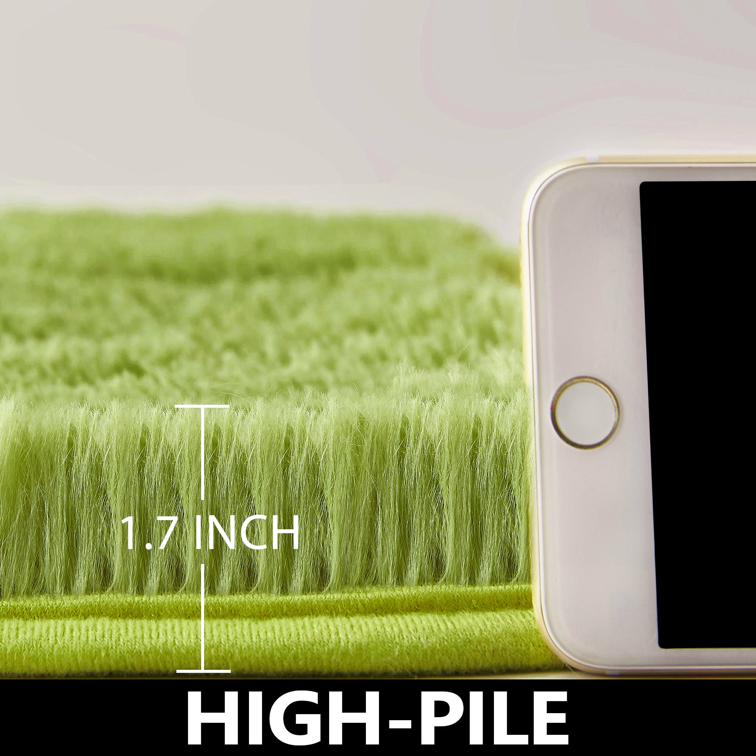 Soft Grass Green Modern Round Area Rug