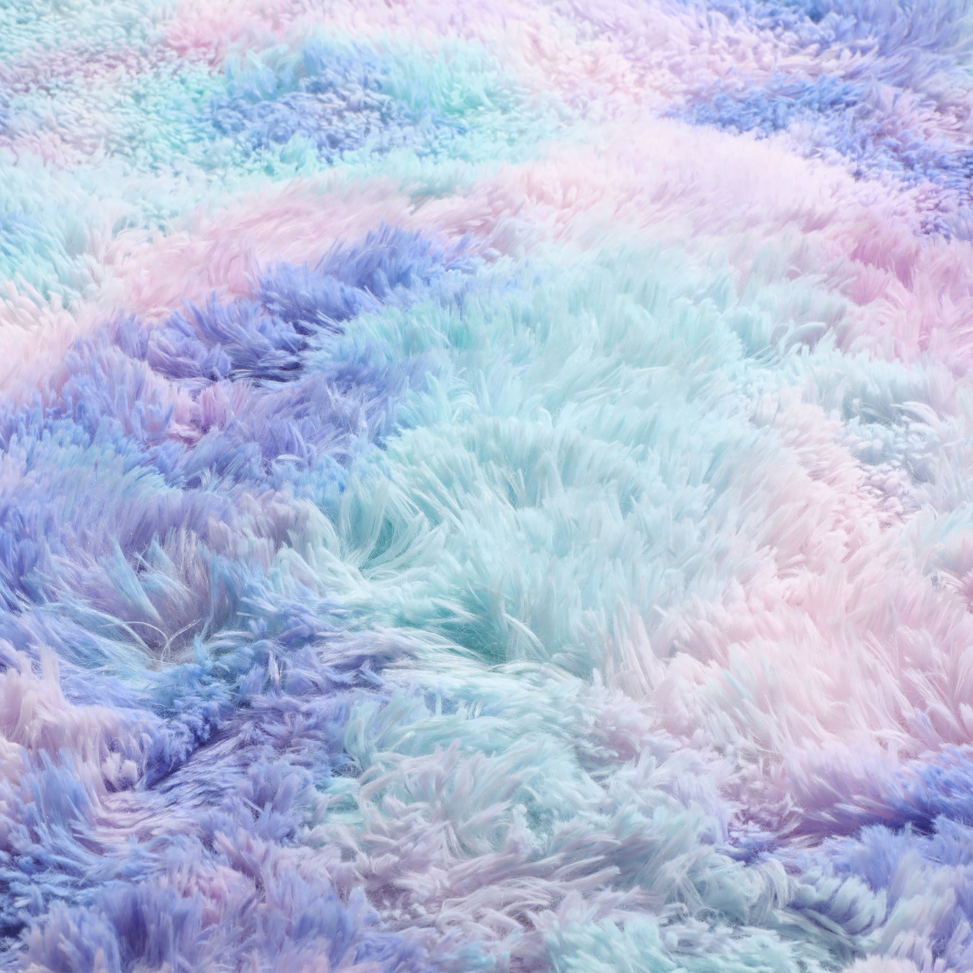 Girls Bedroom Plush Rainbow Moder Round Area Rug