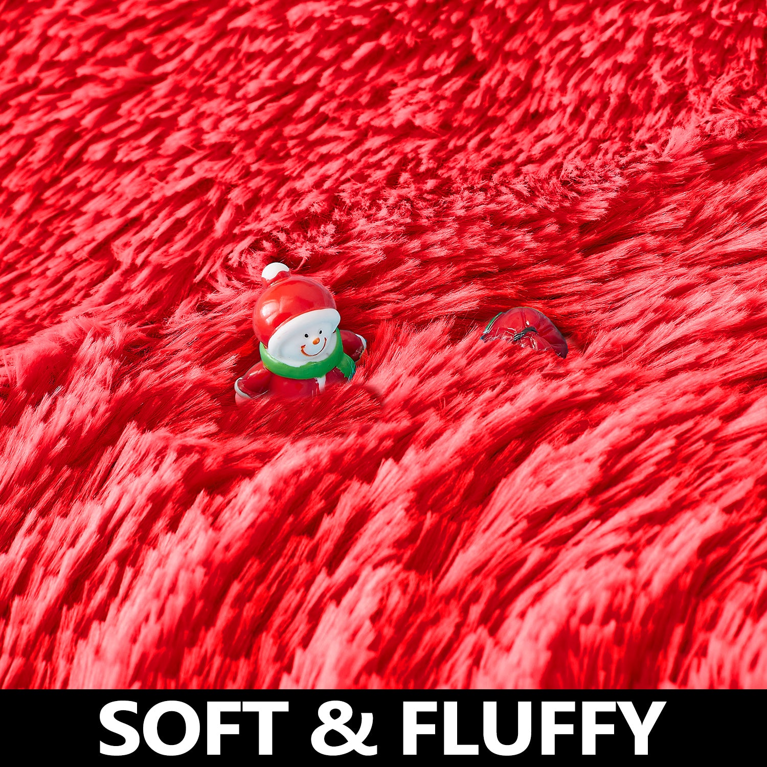 Super Soft Room Decor Red 4ft Round Area Rug