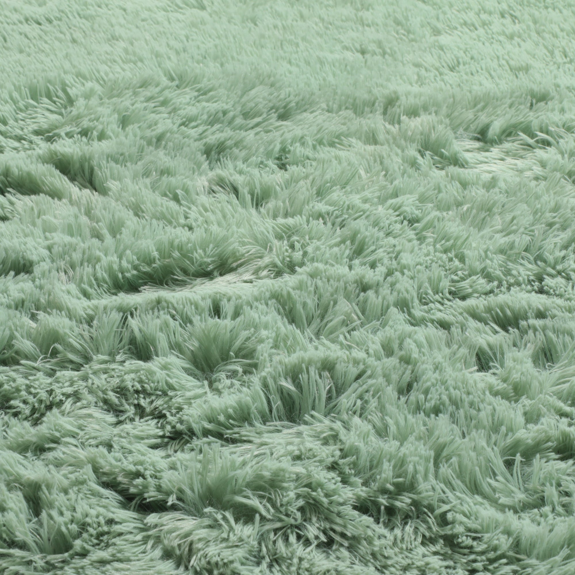 Shaggy Modern Sage Green Round Area Rug