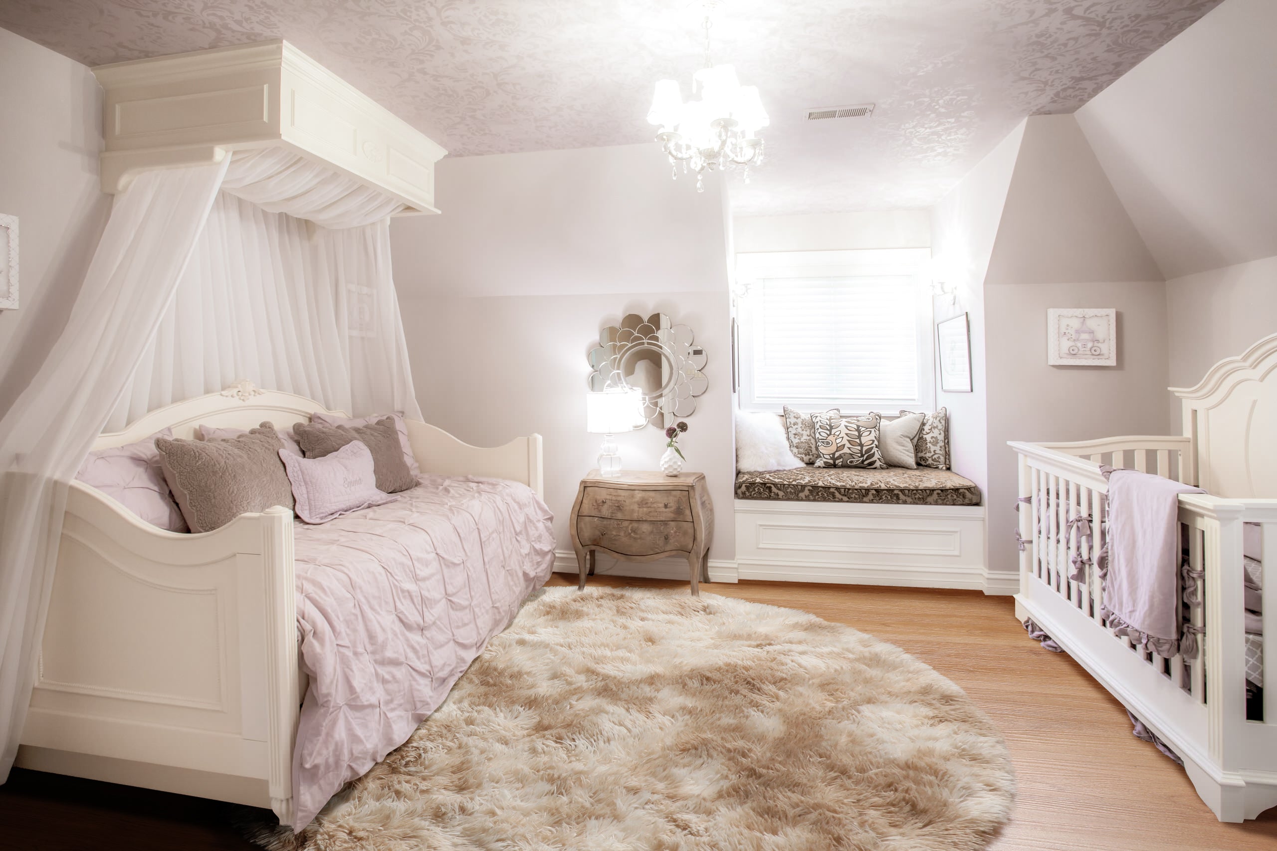 Ultra Soft Bedroom Floor Carpet Plush Tie-dyed Light Beige Round Rug