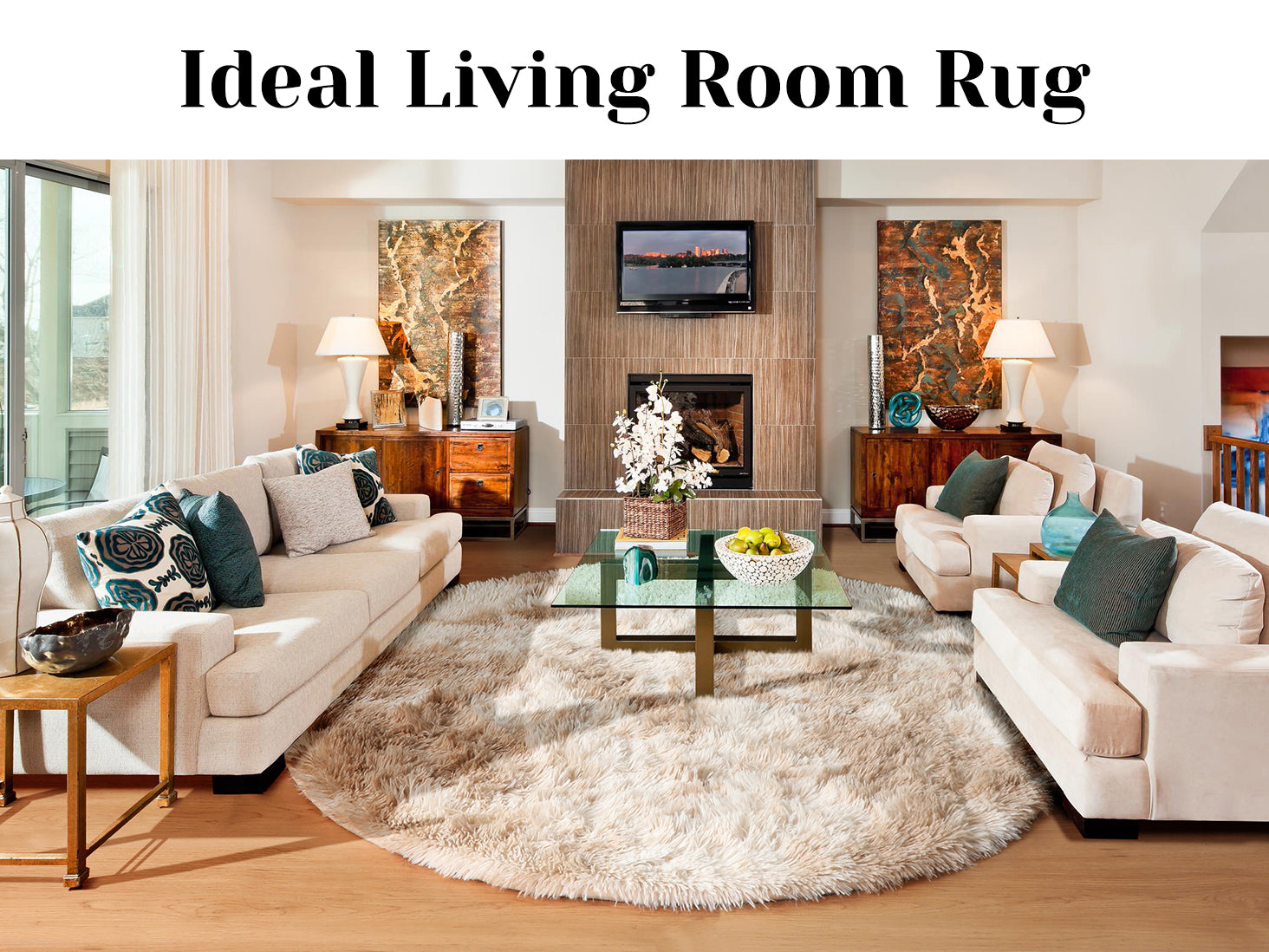 Ultra Soft Bedroom Floor Carpet Plush Tie-dyed Light Beige Round Rug