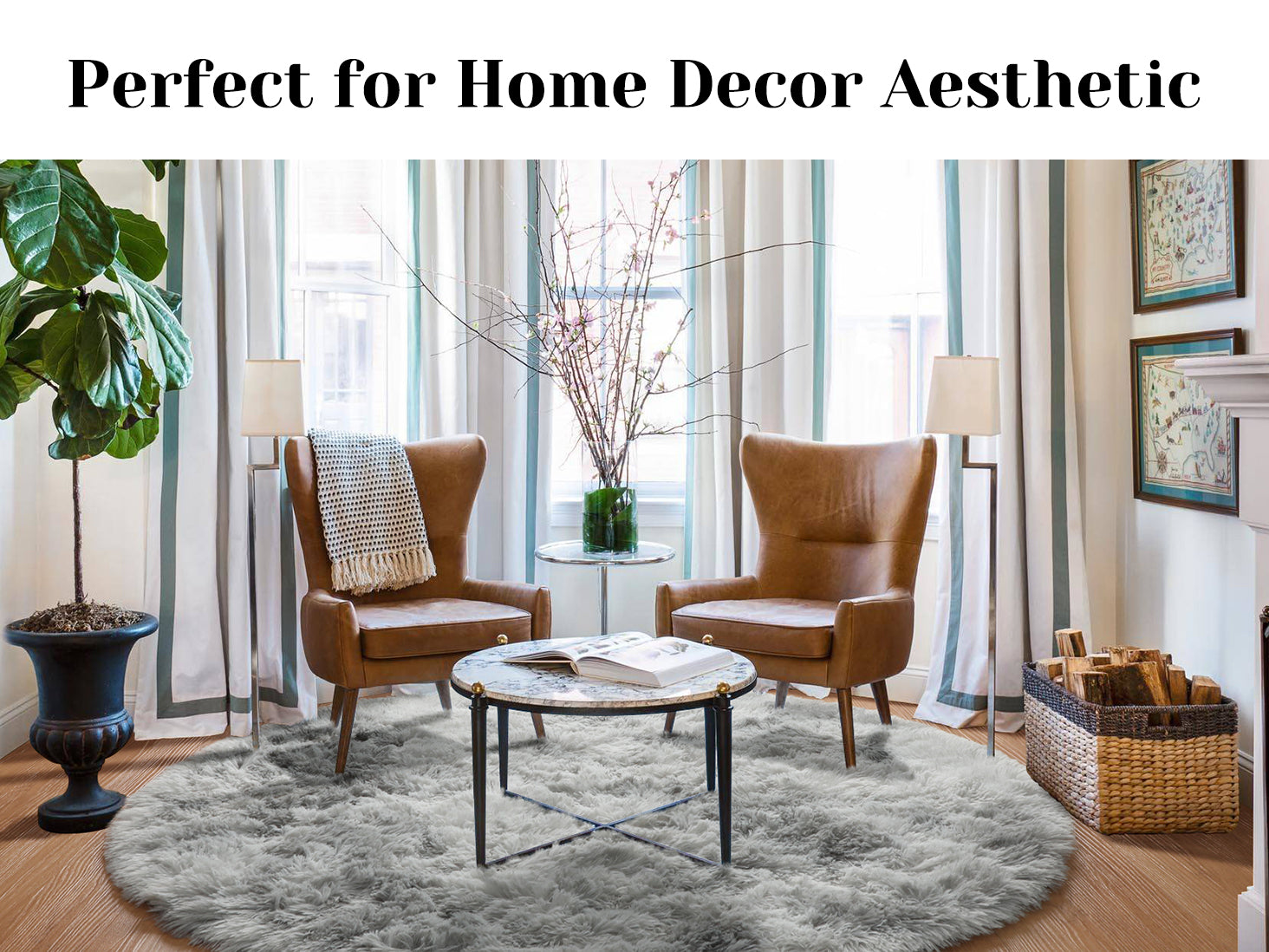 Soft and Fluffy Modern Home Decor Tie-dyed Light Grey Round Rug