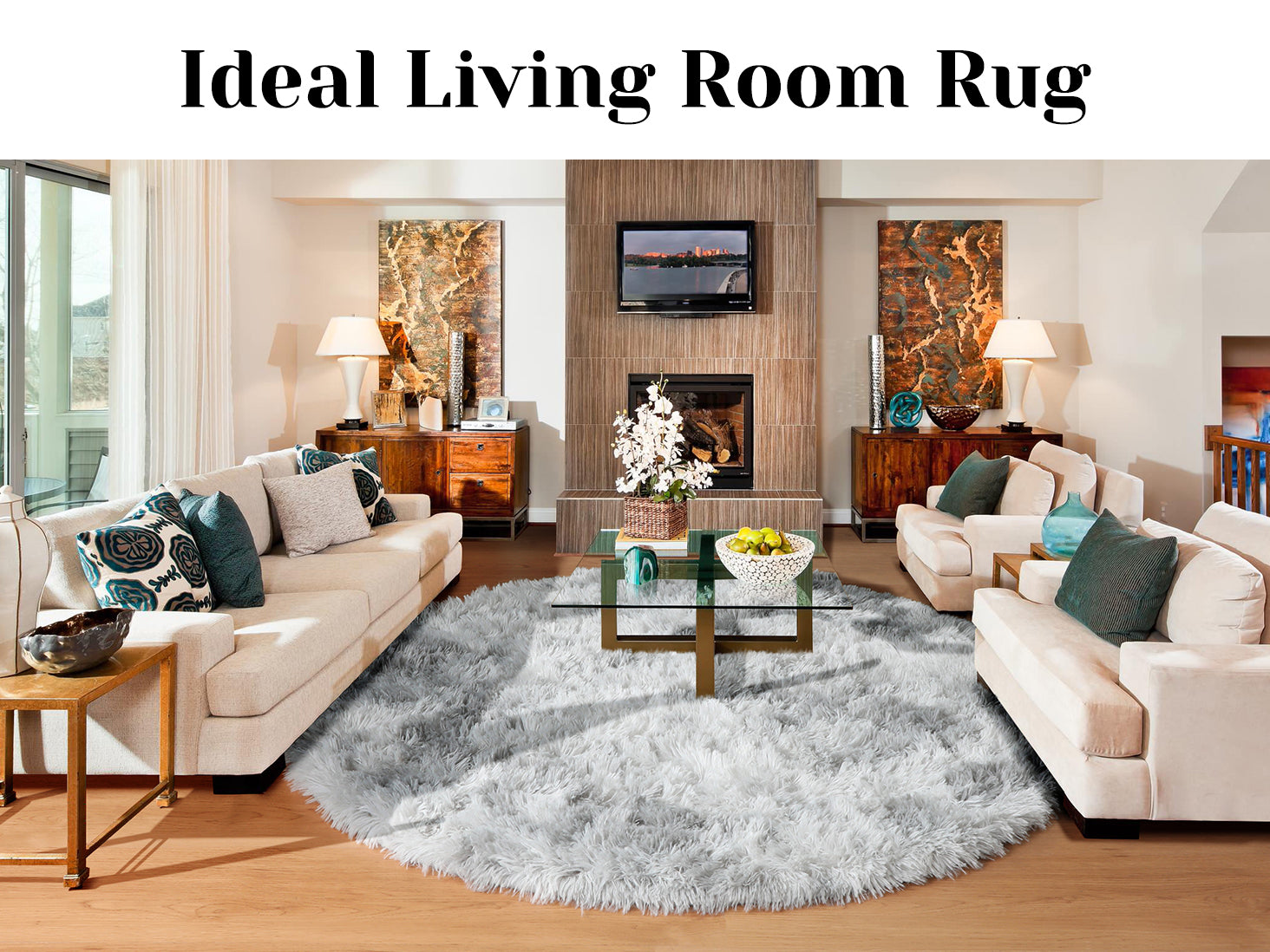 Soft and Fluffy Modern Home Decor Tie-dyed Light Grey Round Rug