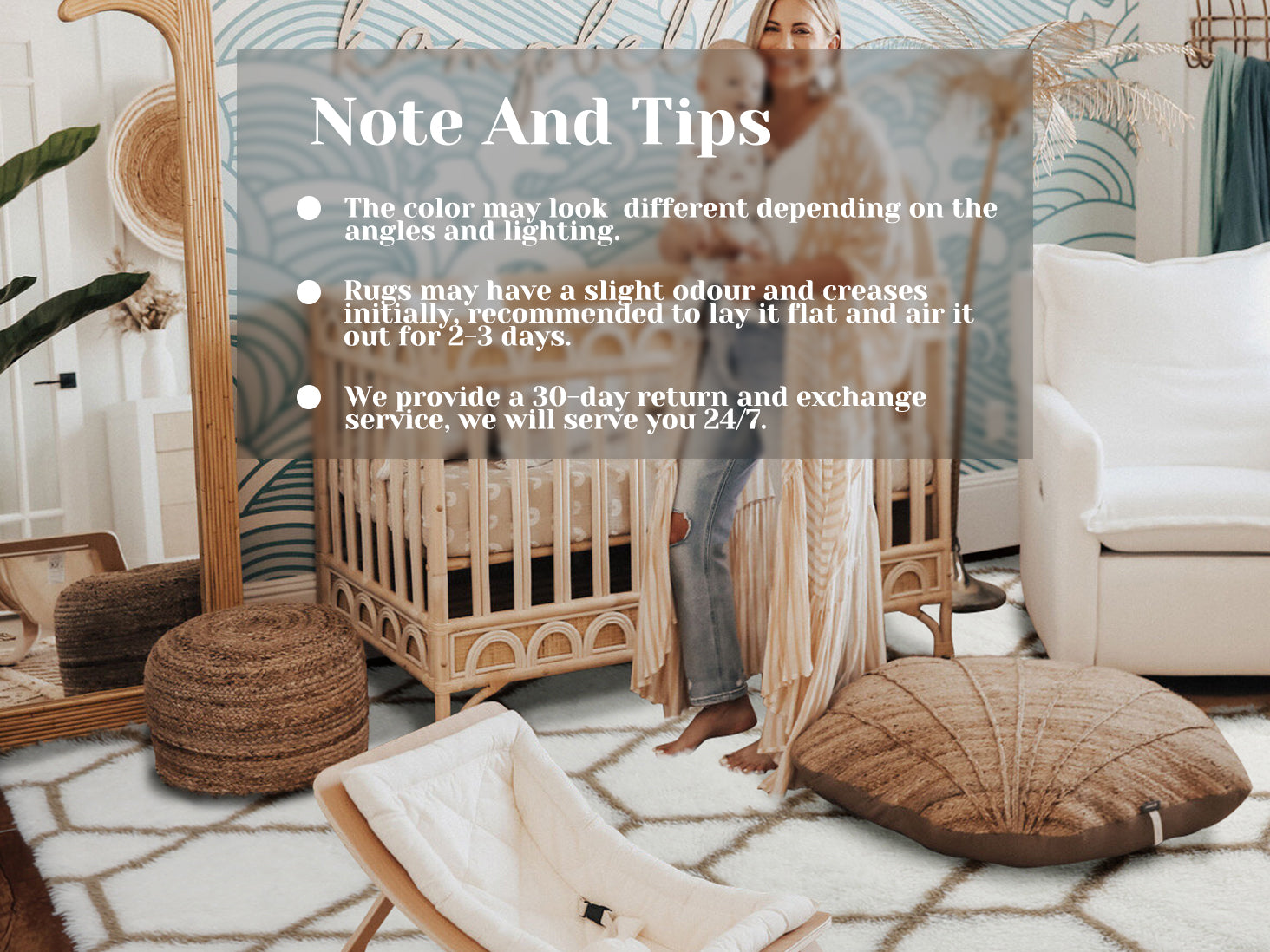 Cute Boho Area Rug for Living Room Aesthetic, White and Beige Rug, Moroccan Shag Fluffy Rug