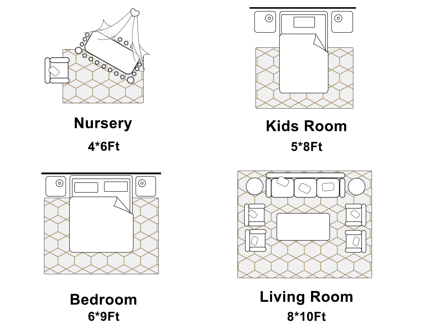 Cute Boho Area Rug for Living Room Aesthetic, White and Beige Rug, Moroccan Shag Fluffy Rug