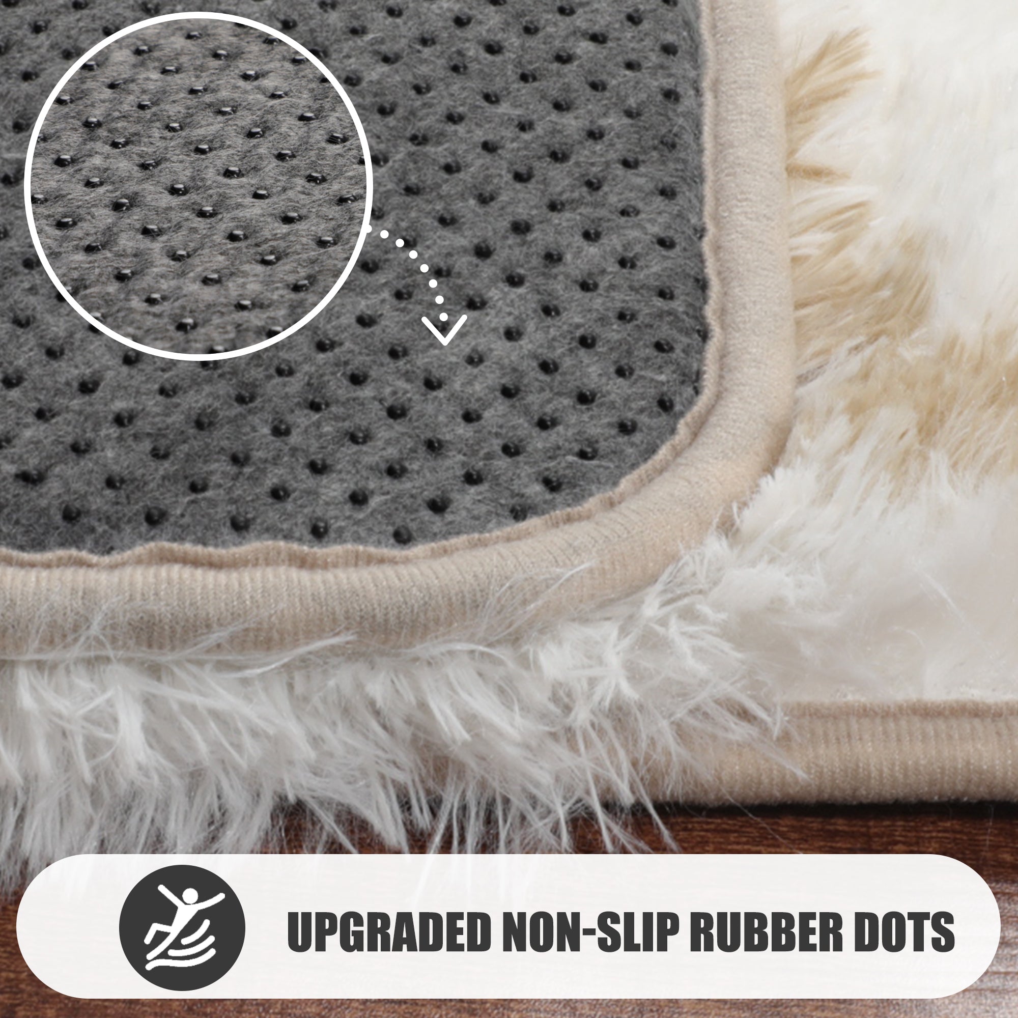 Cute Boho Area Rug for Living Room Aesthetic, White and Beige Rug, Moroccan Shag Fluffy Rug