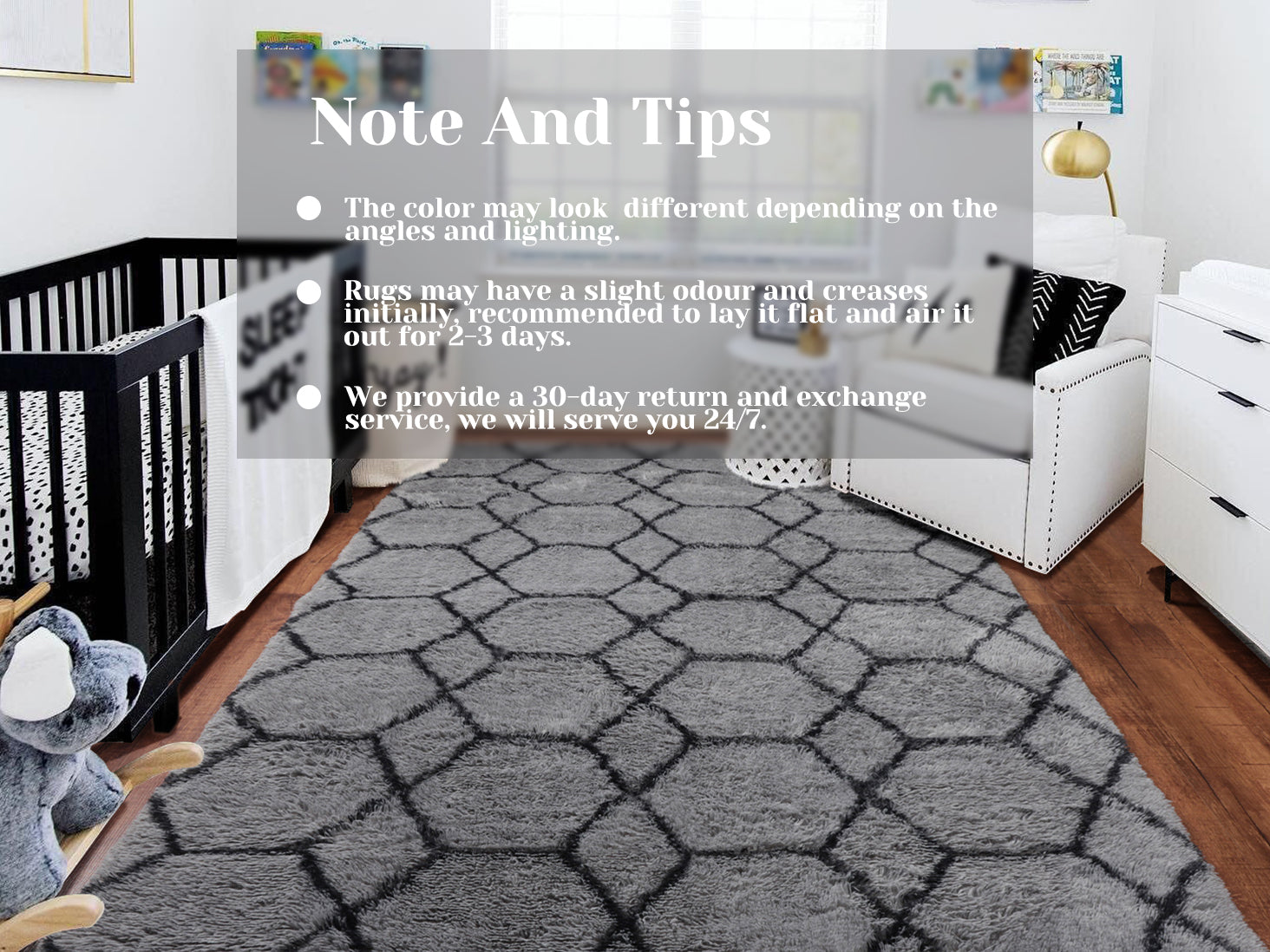 Grey and Black Rug, Large Boho Geometric Area Rugs for Living Room