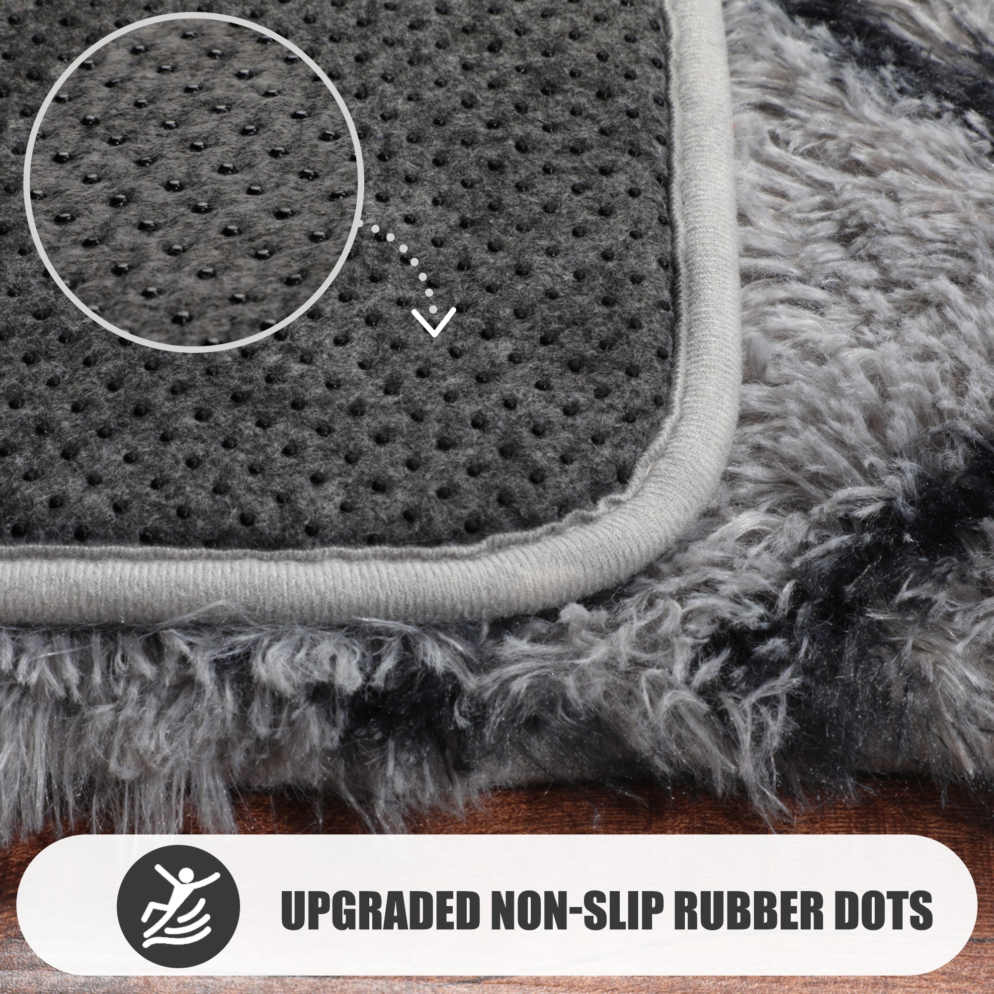 Grey and Black Rug, Large Boho Geometric Area Rugs for Living Room