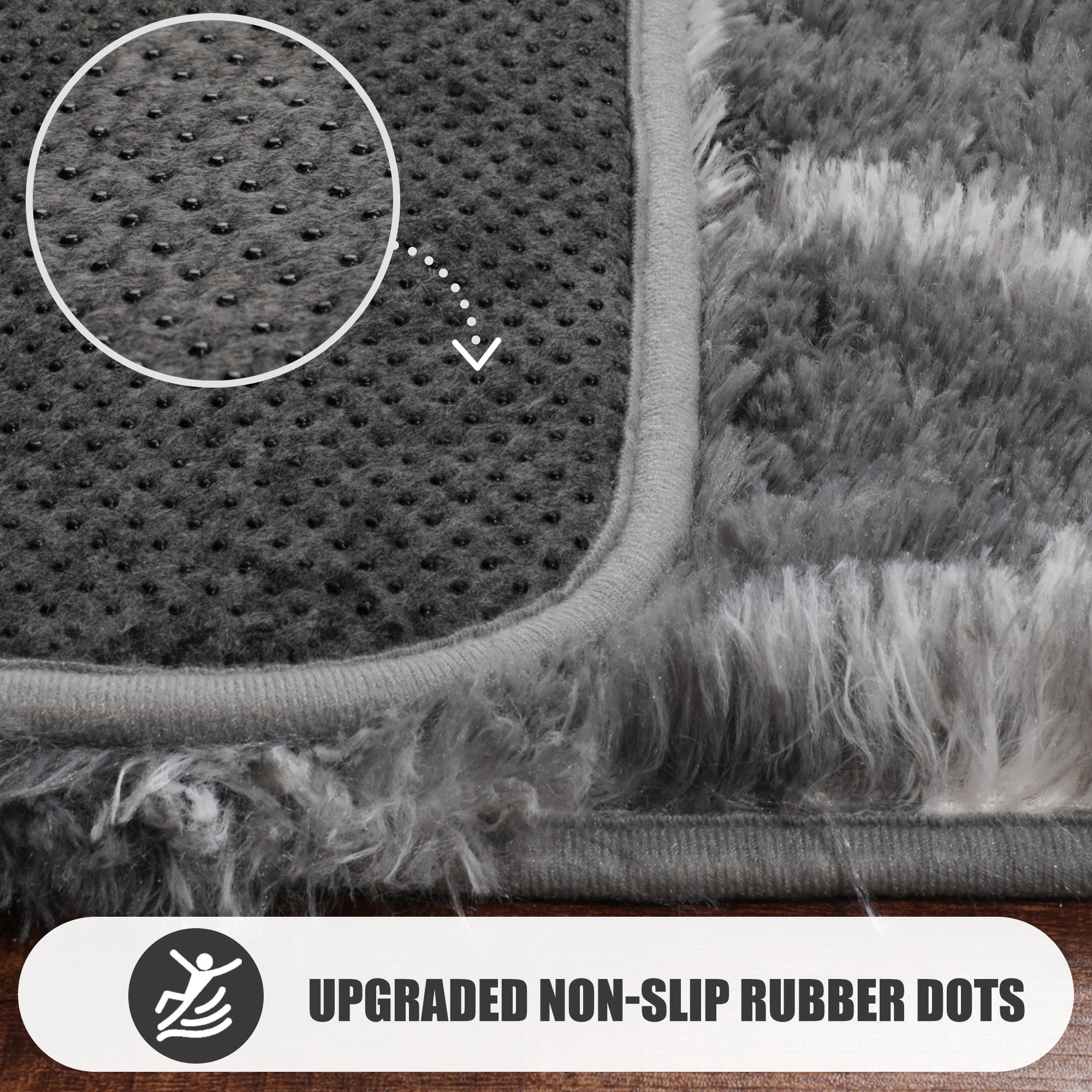 Moroccan Area Rug for Bedroom Living Room, Grey and White Rug