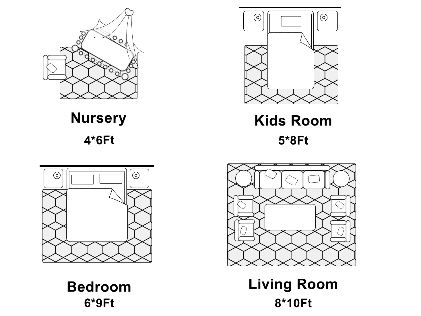 Extra Soft Fuzzy Rug Geometric Area Rug for Bedroom Living Room, White and Grey Rug