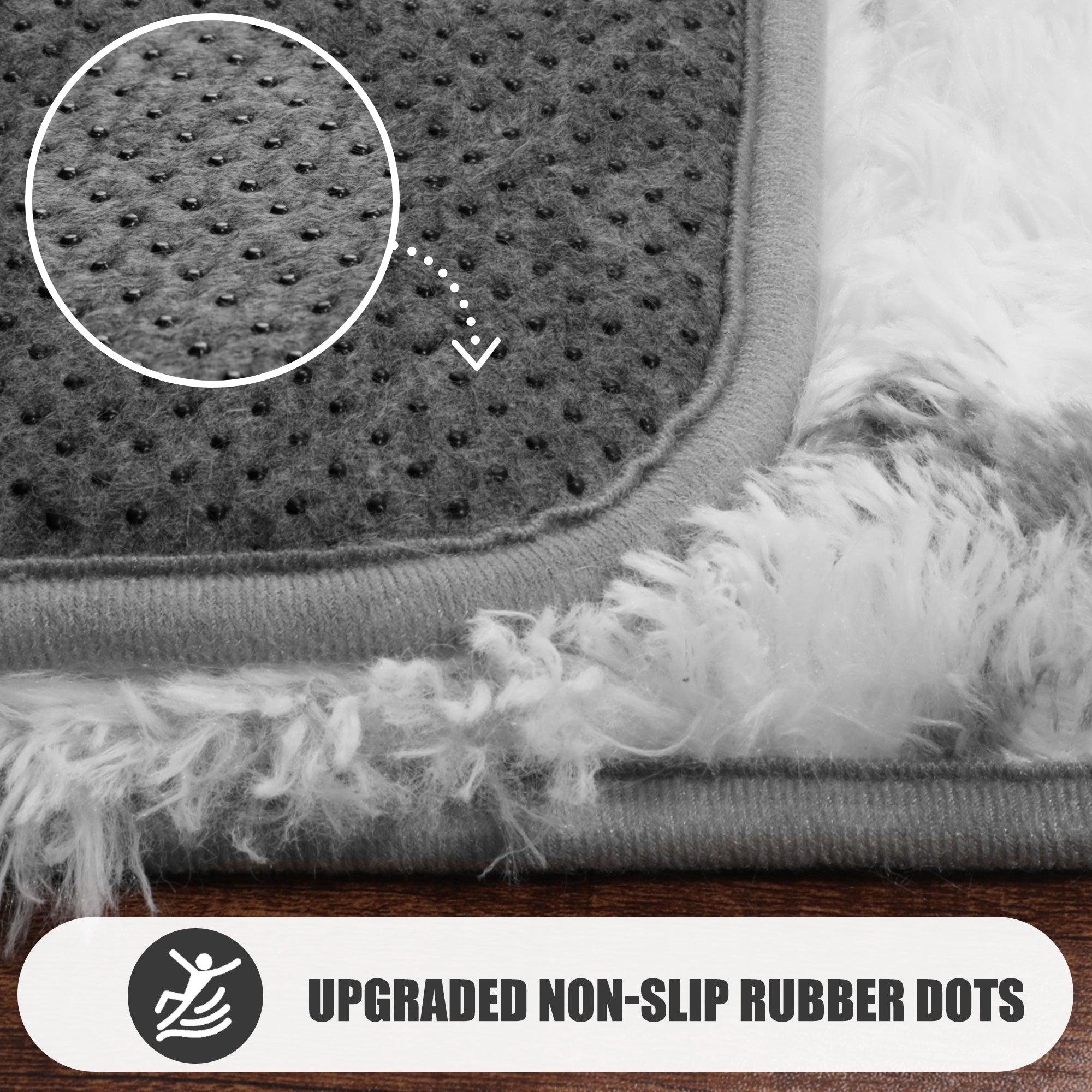 Extra Soft Fuzzy Rug Geometric Area Rug for Bedroom Living Room, White and Grey Rug