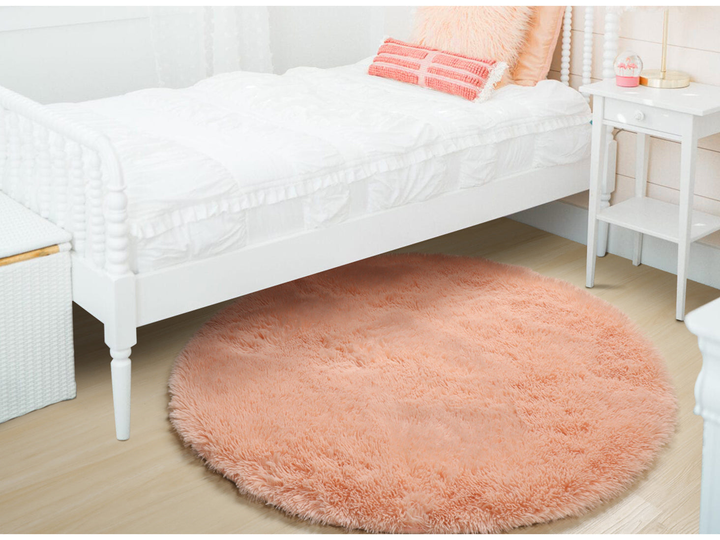 Ultra Soft Luxuriously and Modern Home Decor Corcal Pink Round Area Rug