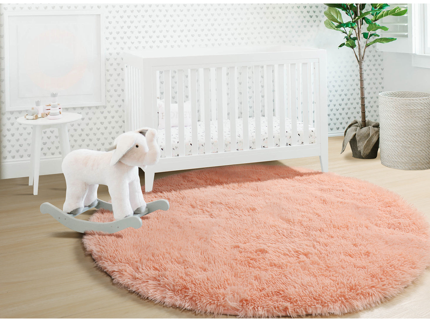 Ultra Soft Luxuriously and Modern Home Decor Corcal Pink Round Area Rug