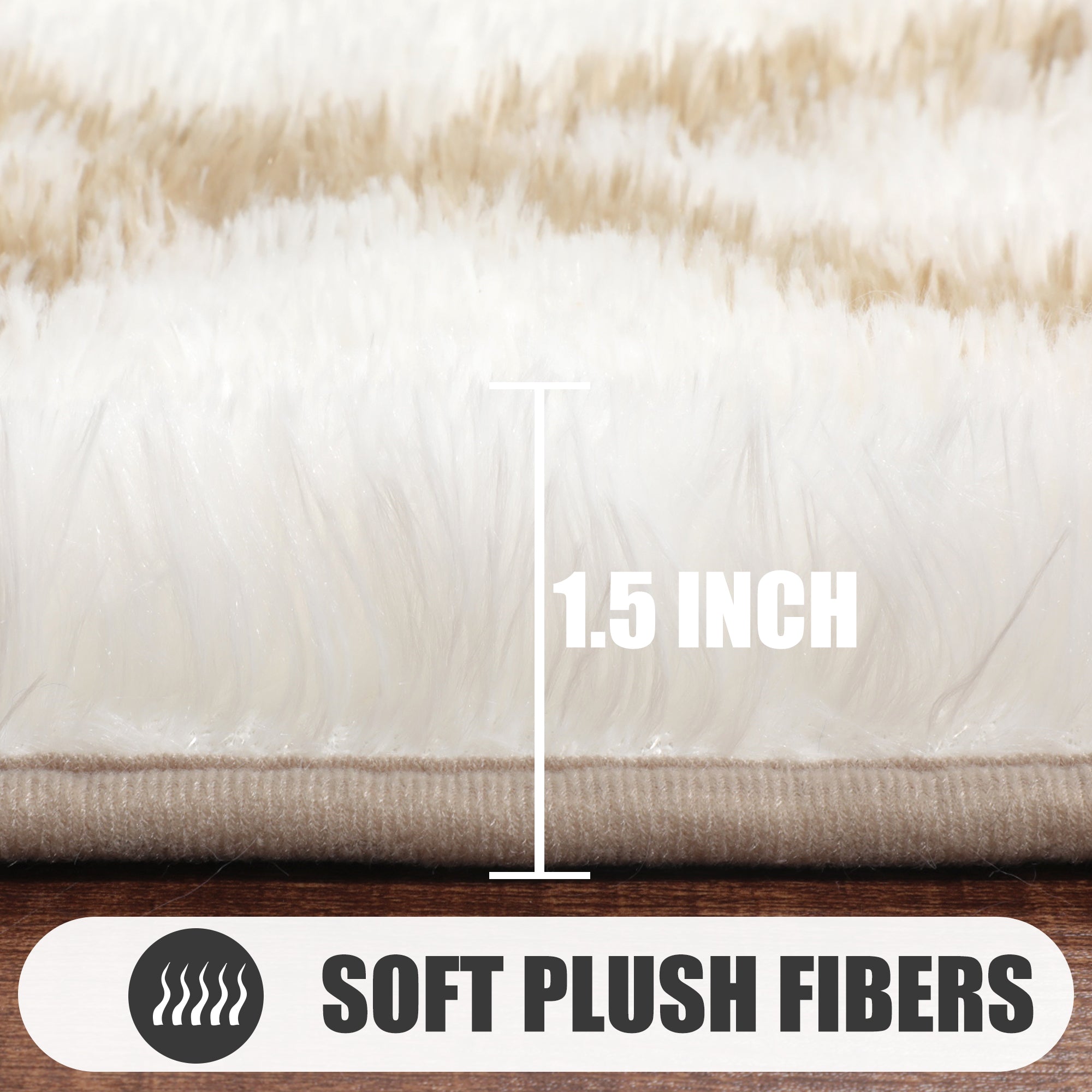 Cute Boho Area Rug for Living Room Aesthetic, White and Beige Rug, Moroccan Shag Fluffy Rug